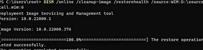 dism /clenup-image /restorehealth команда в windows 11