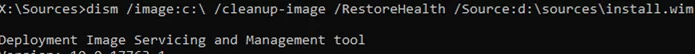 dism /cleanup-image - восстановление автономного образа windows 10 из исходного wim-файла