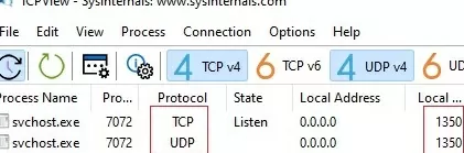 новый номер порта rdp-приемника для udp и tcp 