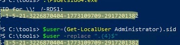 получить sid локальной машины (компьютера) с помощью psgetsid или powershell