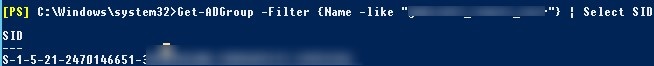 get-adgroup получить SID по имени группы