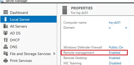 Удаленное управление winrm по умолчанию включено на Windows Server