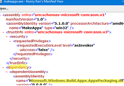 файл манифеста приложения - dependentAssembly