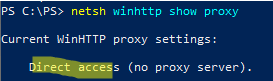 проверка прямого доступа к WinHTTP-прокси