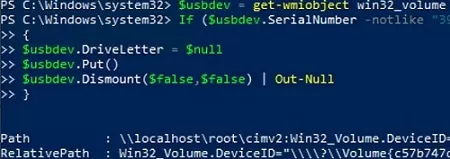 powershell: извлечение запрещенного usb-накопителя