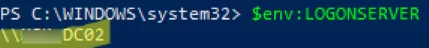 получить $env:LOGONSERVER - powershell