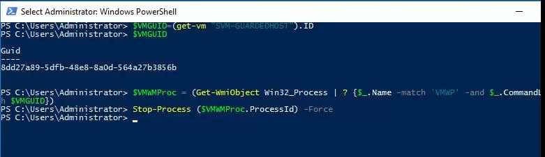 Убийство зависающей виртуальной машины в Hyper-V с помощью Powershell