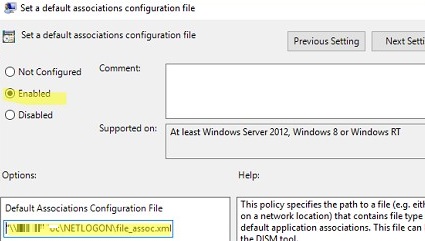 gpo: apply default assotiations config xml file