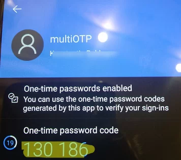Однотемный пароль в приложении Microsoft Authenticator