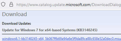 скачать обновление Windows KB3140245 