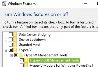 установить hyper-v manager gui на windows 10