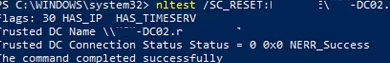 nltest SC_RESET - переключение на другой logonserver