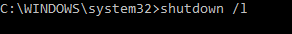 shutdown /l - выход из системы текущего пользователя