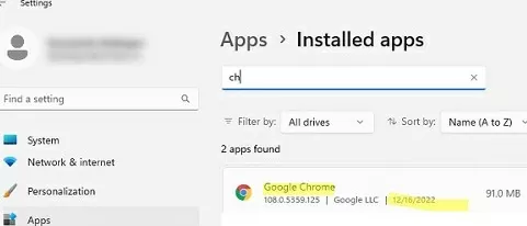 google chrome установлен на windows 11