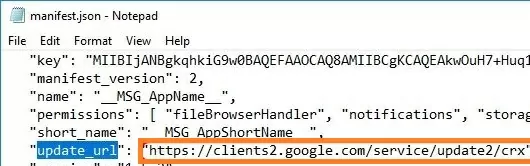 chrome файл manifest.json с расширением update_url