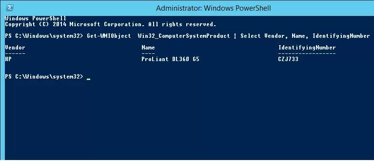 Get-WMIObject Win32_ComputerSystemProduct 