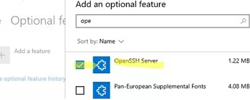 установить openssh сервер на windows 10