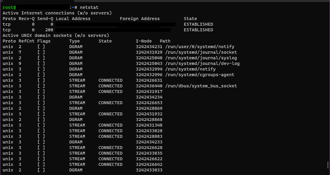 webhi монитор netstat сервер