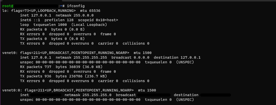 webhi monitor ifconfig server