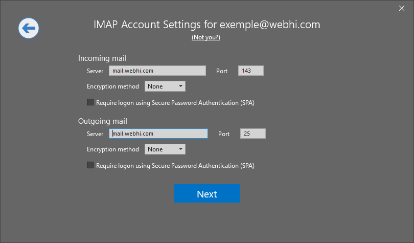 IMAP установка настройка конфигурация outlook 2013 настройки учетная запись электронной почты