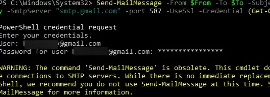 powershell команда send-mailmessage устарела