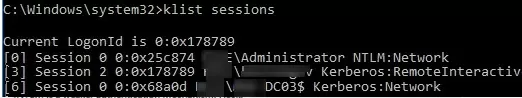 klist session - check authentication protocol used