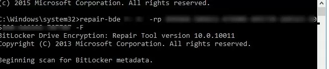 repair-bde scan bitlocker metadata