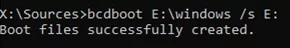 bcdboot - воссоздание загрузочных файлов windows на mbr-диске
