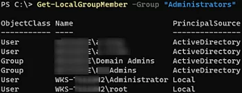 Get-LocalGroupMember: Получение локальных администраторов с помощью PowerShell