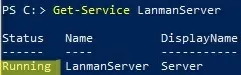 проверить состояние службы lanmanserver