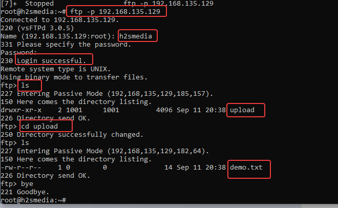 Подключение к тестовому FTP-серверу Команда VSFTPD