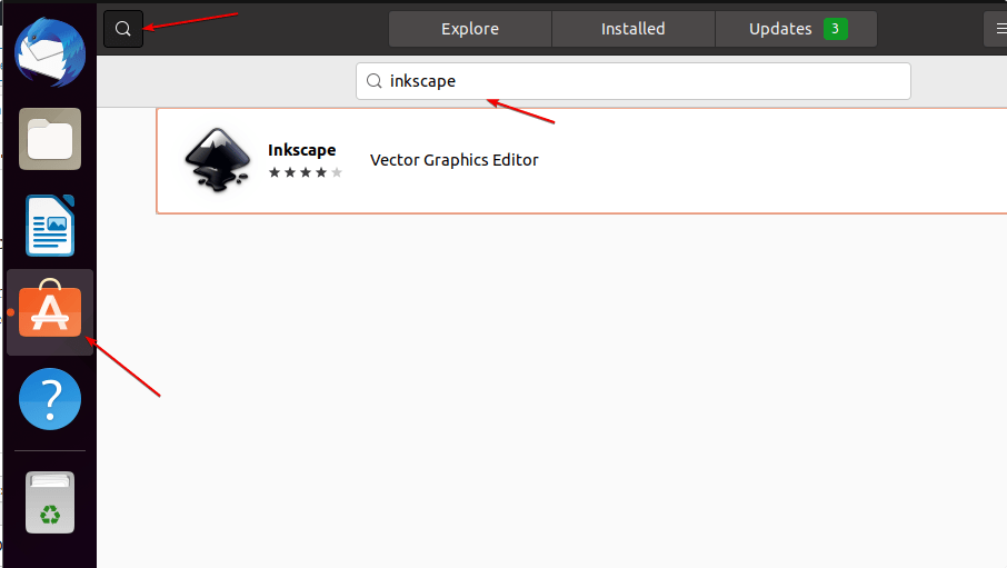 Установка Inkspace Ubuntu GUI Software Center