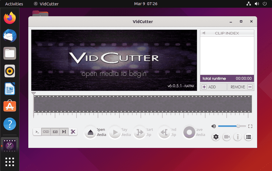 Установка VidCutter на Ubuntu 22.04 20.04