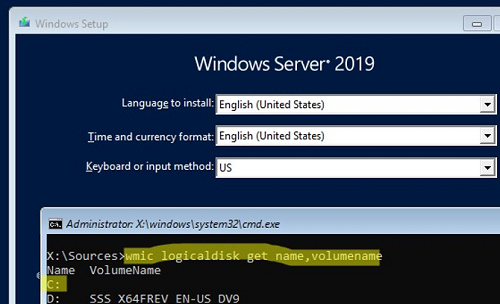 windows server определить буквы дисков