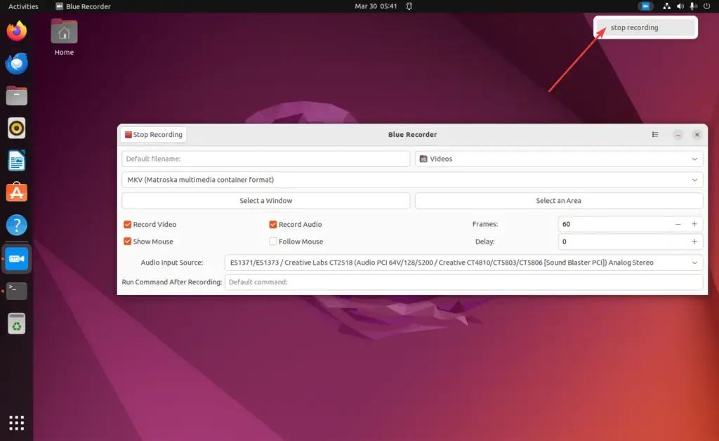 Установка Blue Recorder в Ubuntu