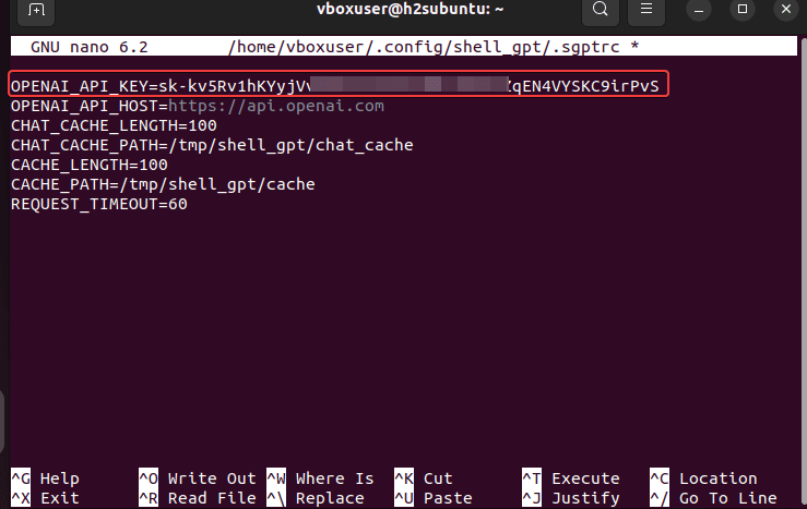Добавить ключ API ChatGPT в терминале Ubuntu Добавление ключа API ChatGPT в терминале Ubuntu
