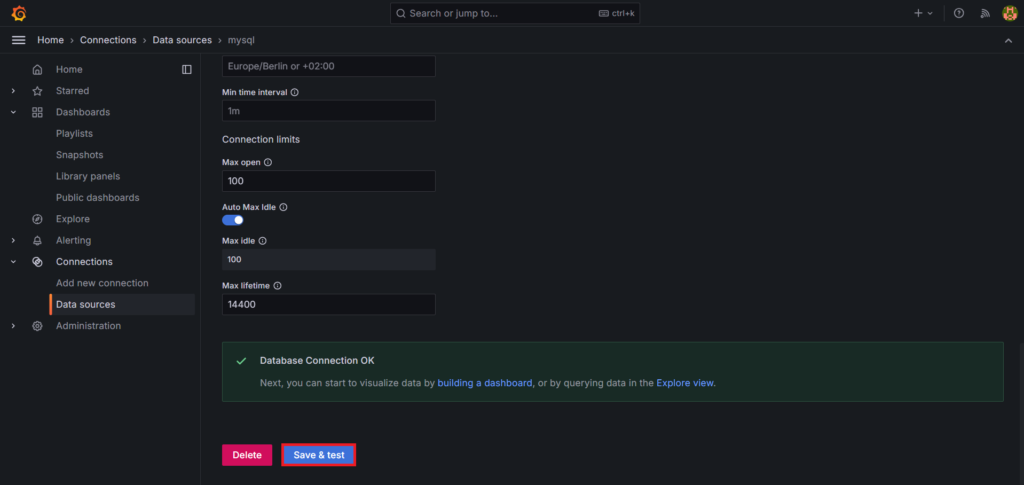 Интеграция удаленной базы данных MySQL в Grafana 21