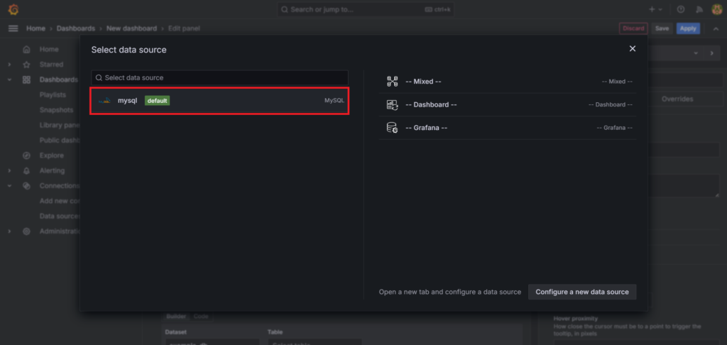 Интеграция удаленной базы данных MySQL в Grafana 24