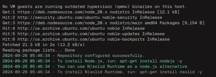 добавить репозиторий nodejs