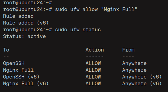 настройка ufw