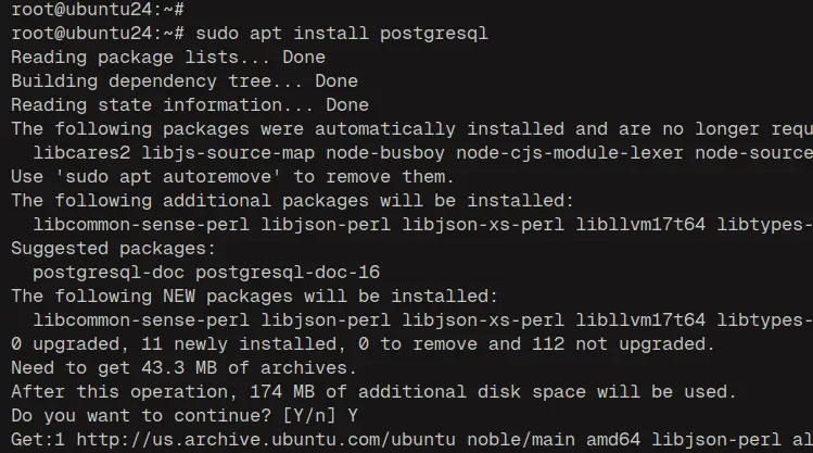 установить postgresql