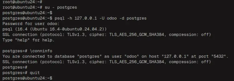 подключиться к postgresql