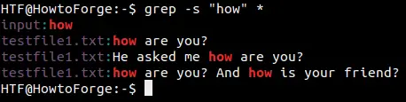 Переключатель grep -s