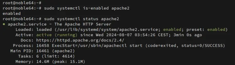 проверить apache2