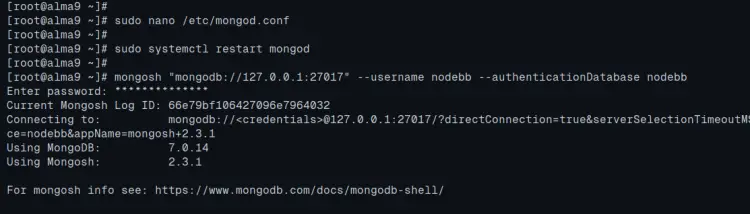 войти в mongodb