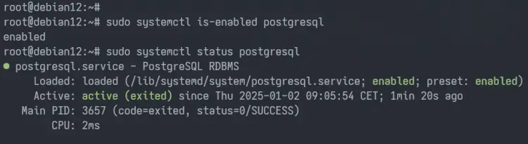 проверка сервера postgresql