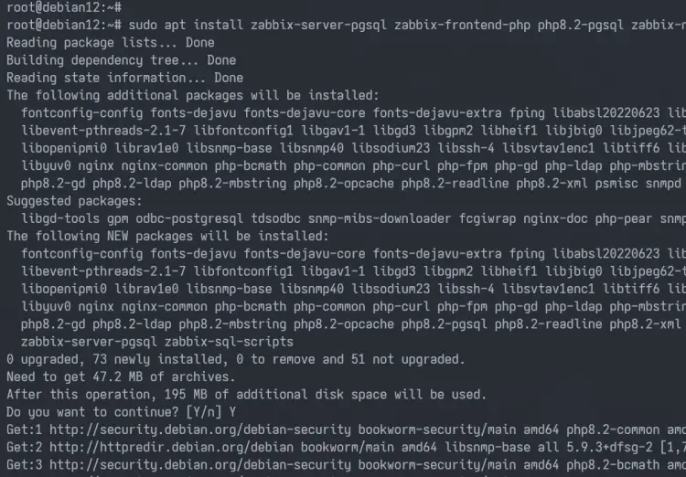 установить zabbix