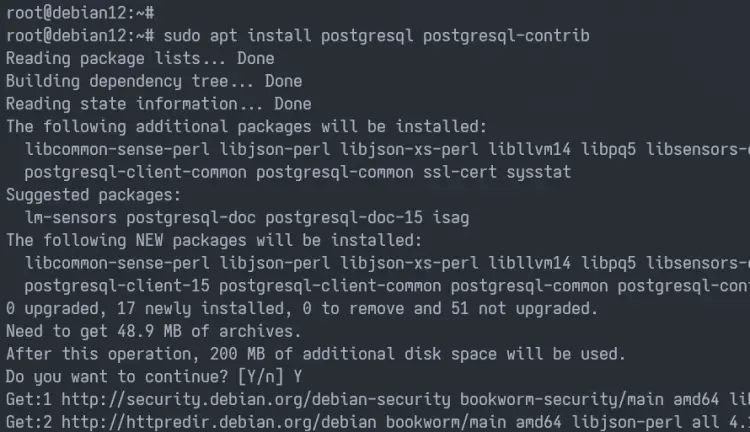установить postgresql