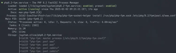 php-fpm запущен